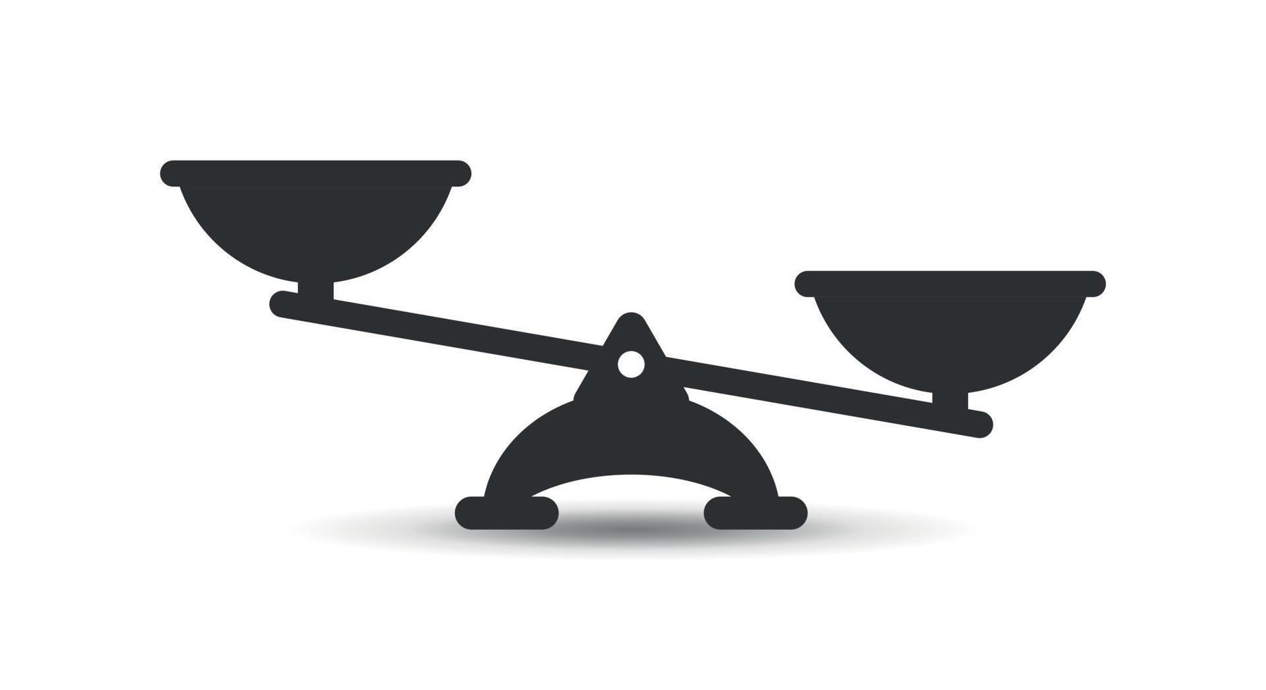 Scale icon in flat style. Weight balance vector illustration on