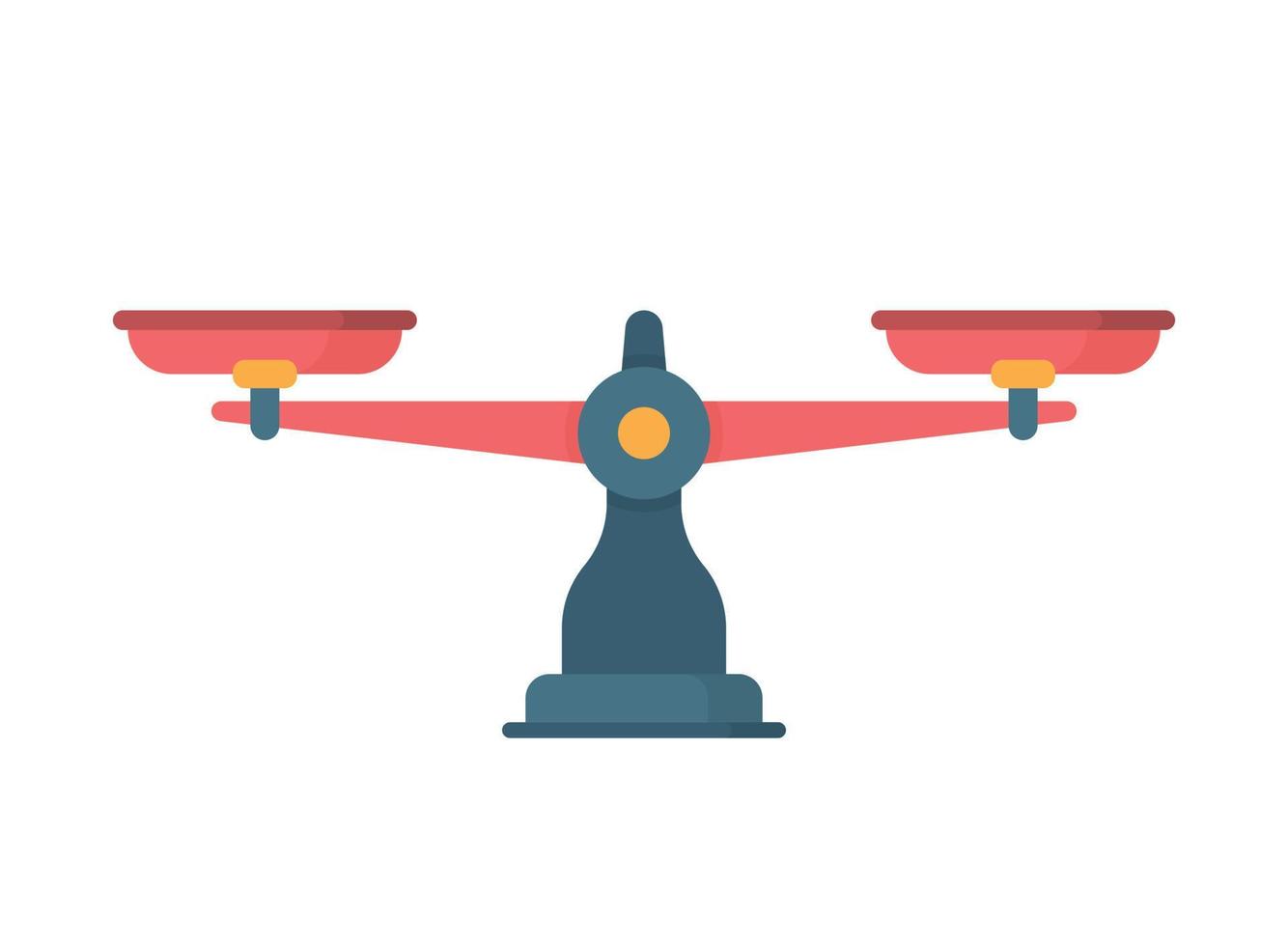 icono de escala en estilo plano. Ilustración de vector de equilibrio de peso sobre fondo aislado. concepto de negocio de signo de comparación de equilibrio.