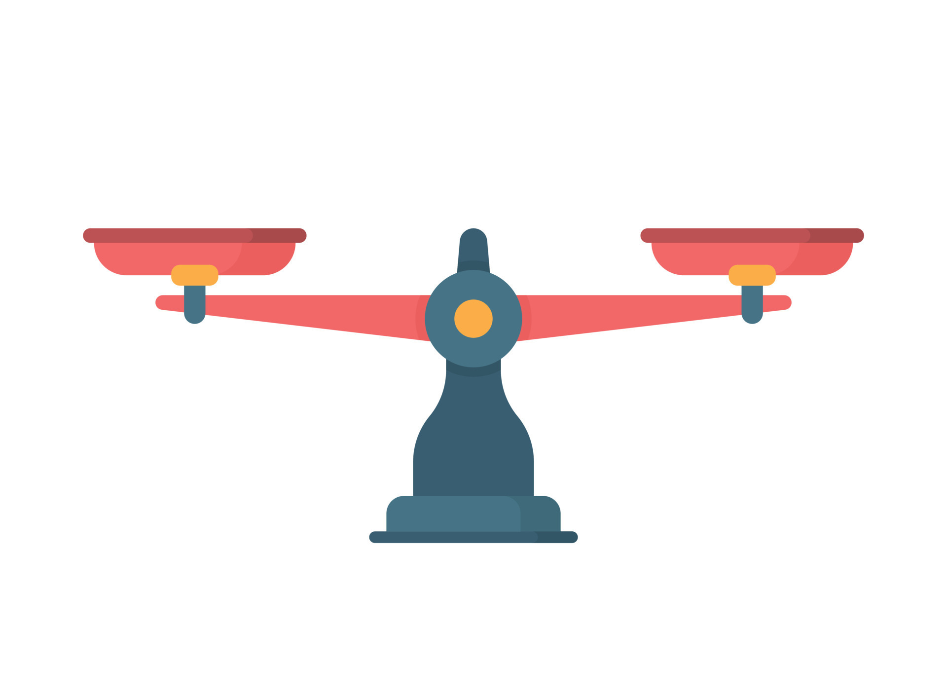 Scale icon in flat style. Weight balance vector illustration on