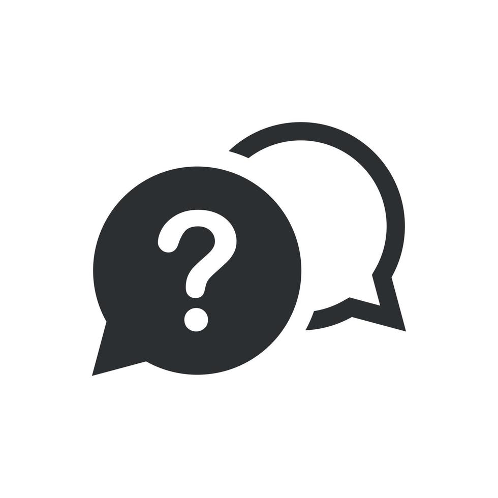 Question mark icon in flat style. Faq vector illustration on isolated background. Ask help sign business concept.