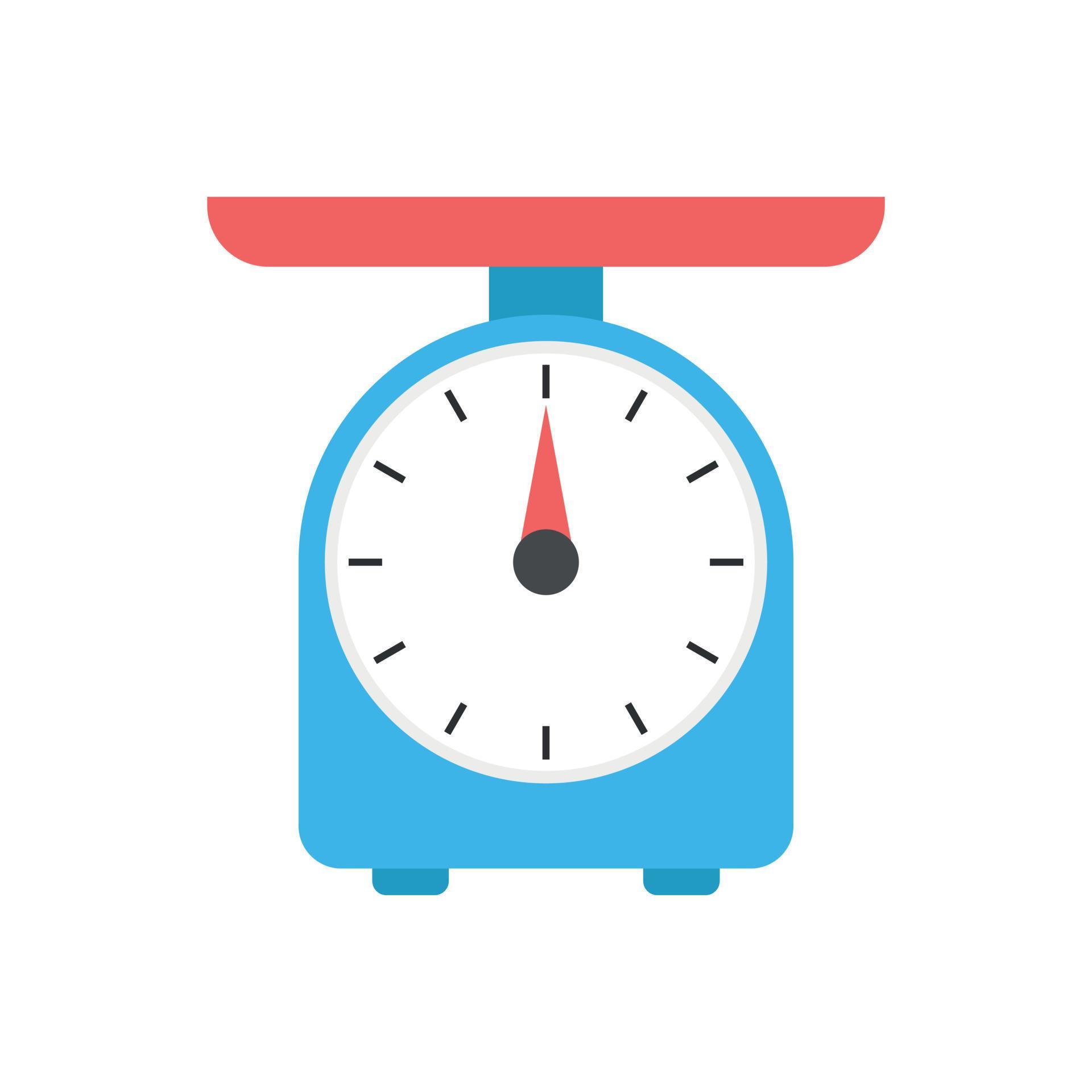 Scale icon in flat style. Weight balance vector illustration on ...