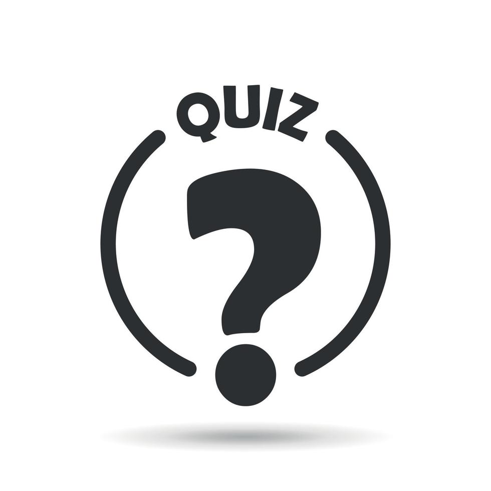 Quiz guess social media icon in flat style. Faq vector illustration on isolated background. Help button sign business concept.