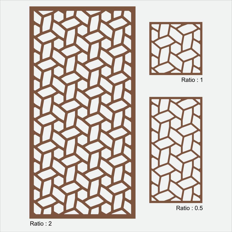 patrón de diseño geométrico sin costuras para panel decorativo cortado con láser vector