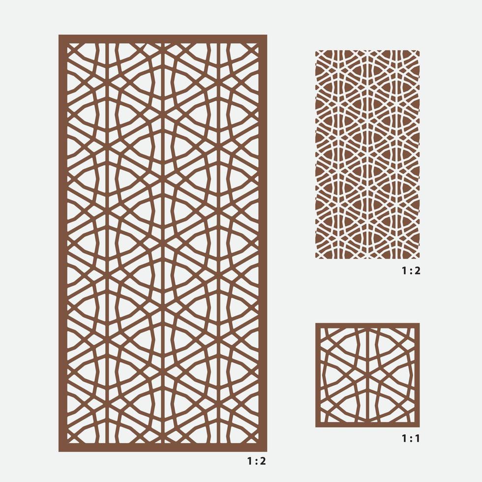 Laser cut panel. Template for laser cutting. Vector illustration.
