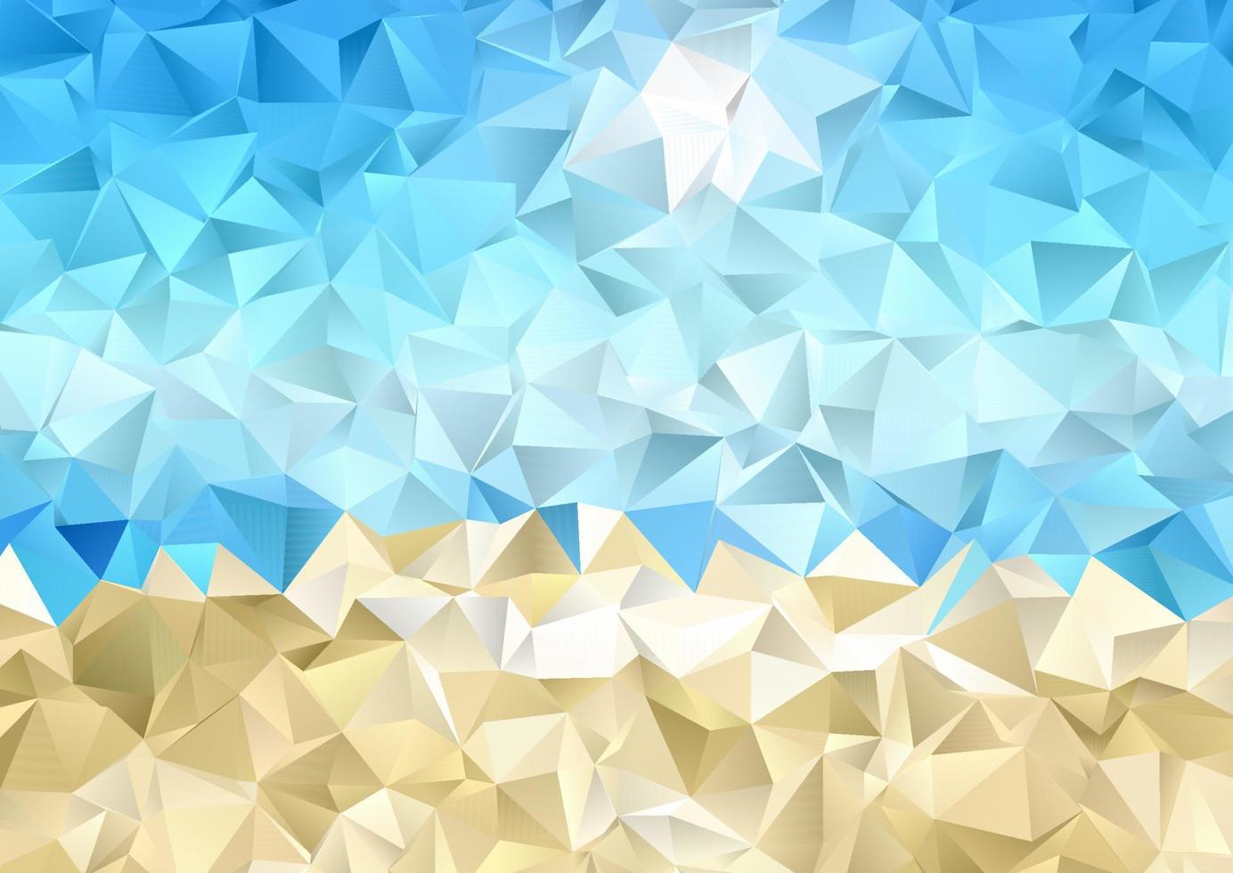 beach themed low poly background design vector
