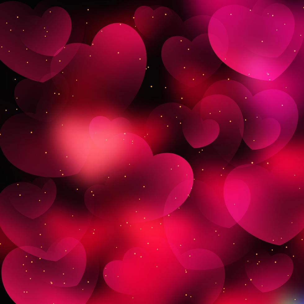 Valentines Day background with bokeh lights design vector