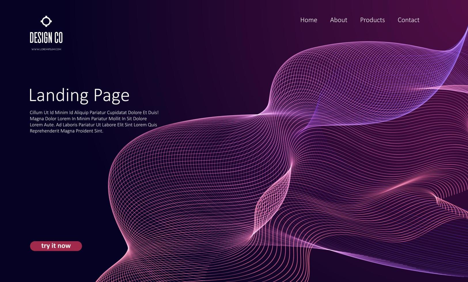 Abstract website landing page template design vector