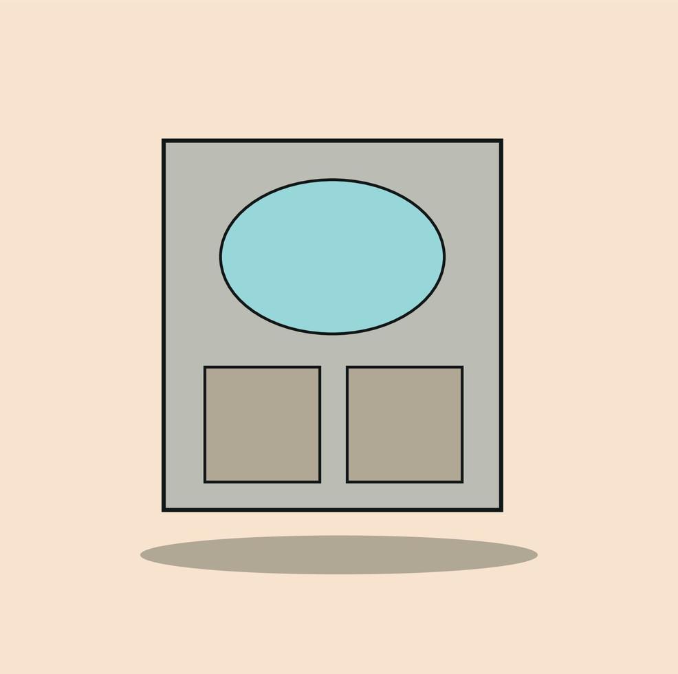 Allumunium window with rounded glass vector