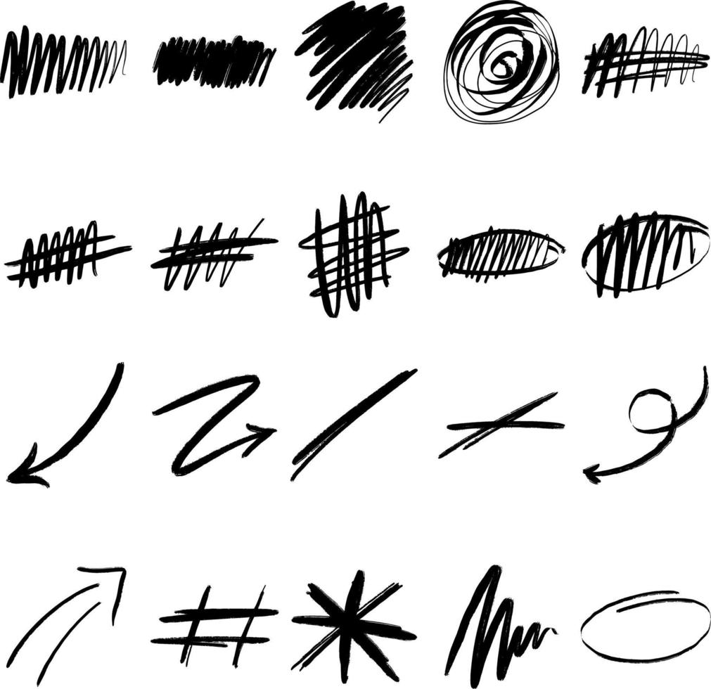 Hand Draw Doodle Scribble Brush vector