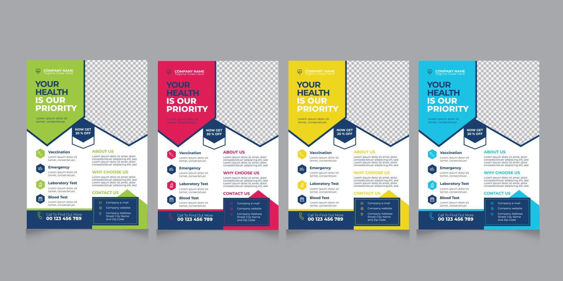 Medical and Healthcare Flyer Design Template vector