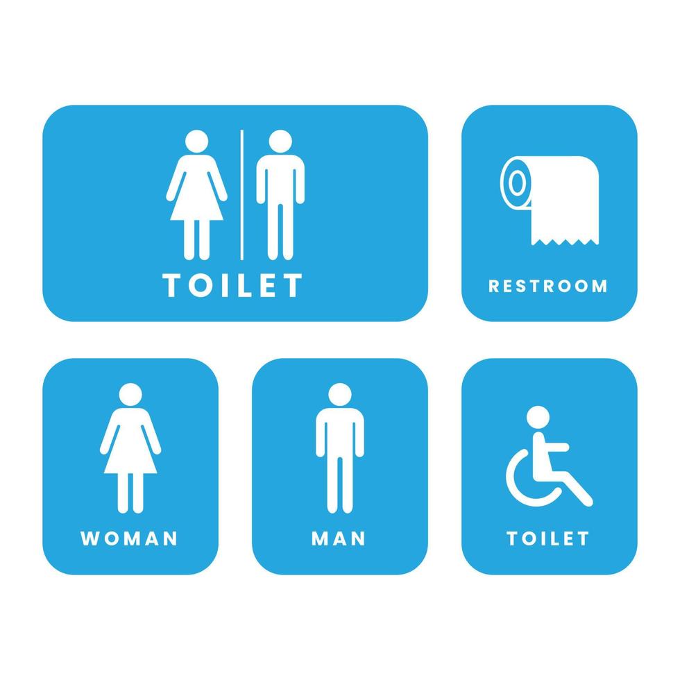 vector flat design toilet icons collection set