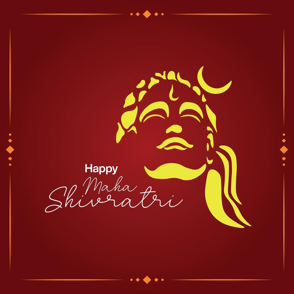 Shubh maha shivratri hindi text lord shankar vector banner design template