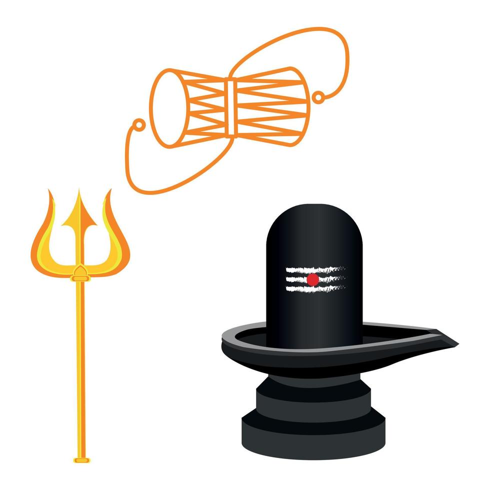 Shubh maha shivratri hindi text lord shankar vector banner design template