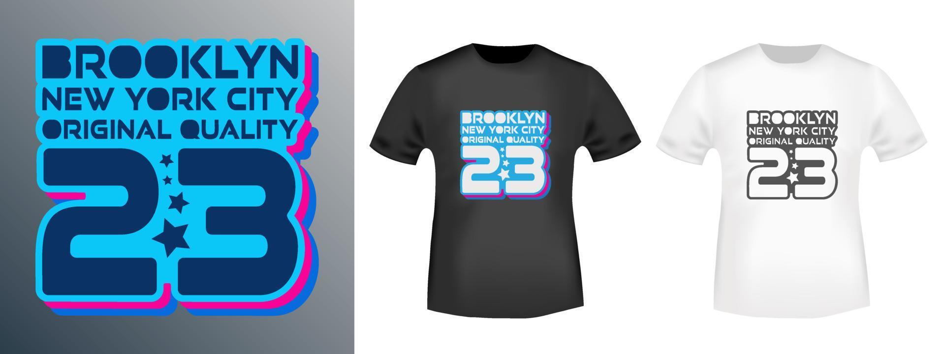 diseño de brooklyn nueva york para sellos de camisetas, estampados de camisetas, apliques, insignias, etiquetas de ropa informal u otros productos de impresión. ilustración vectorial vector