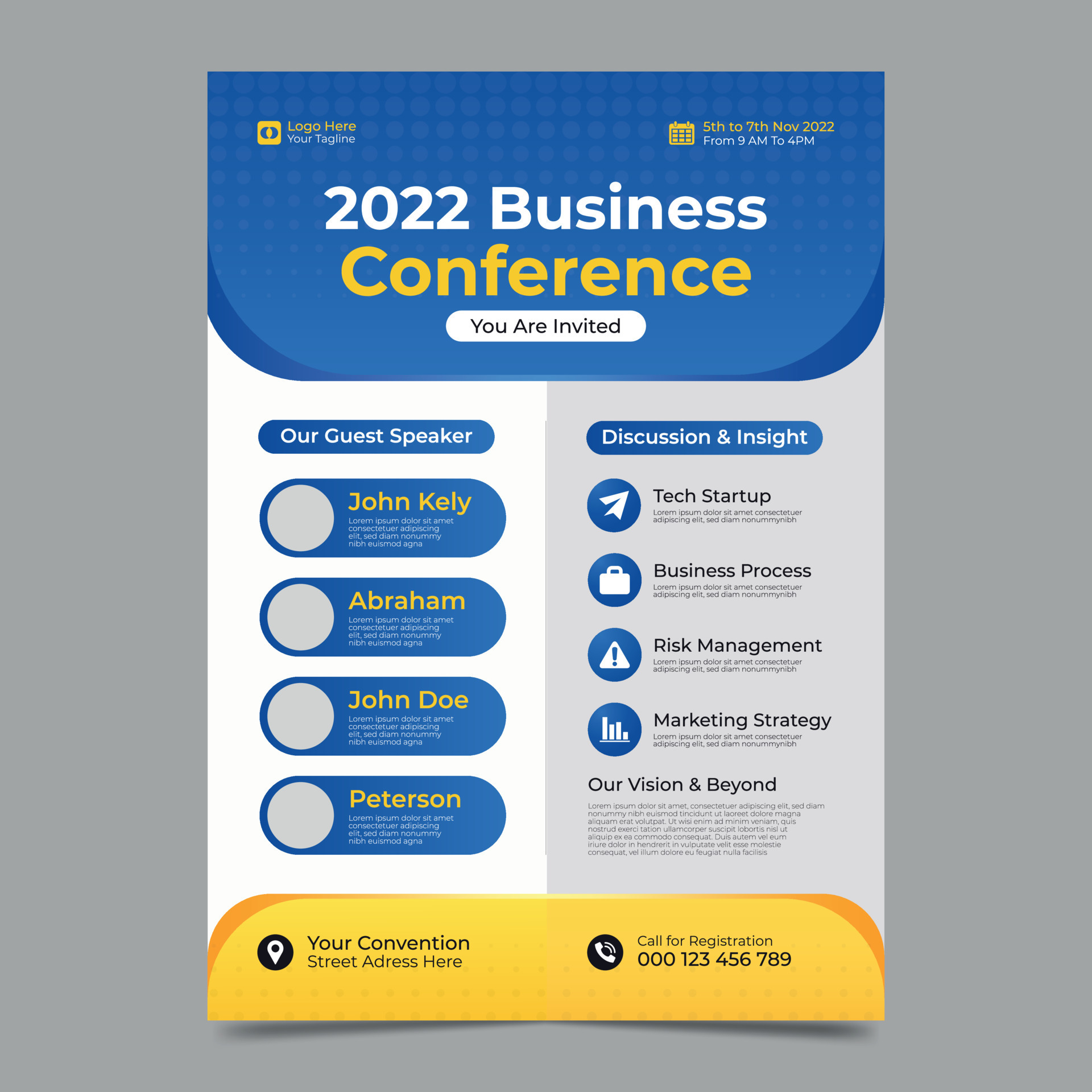 Corporate business online webinar flyer template 18767271 Vector Art at