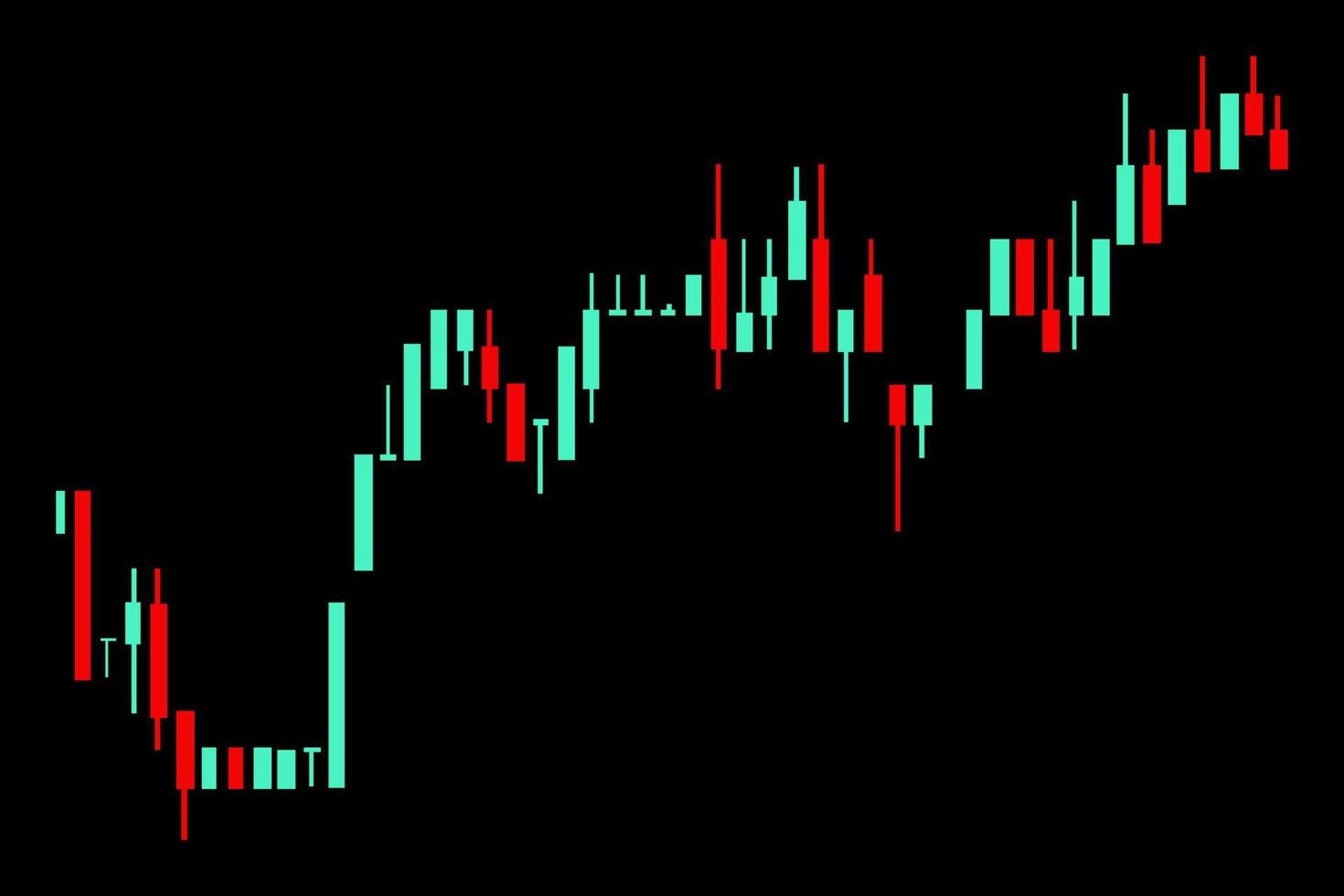 gráfico de volatilidad del mercado de valores para el comercio de acciones, antecedentes de criptomonedas. la ilustración del gráfico hacia arriba y hacia abajo en la pantalla de tema azul. gráfico de tendencia e inversión vector