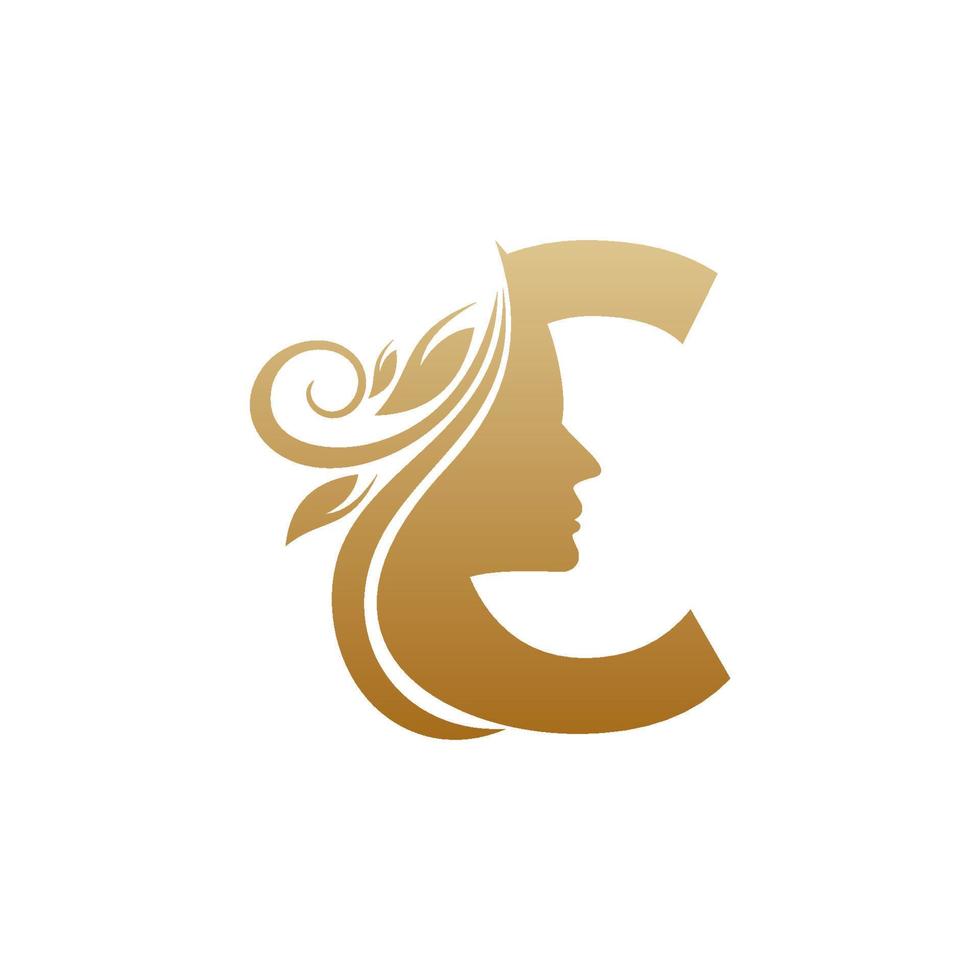 Initial C face beauty logo design templates vector