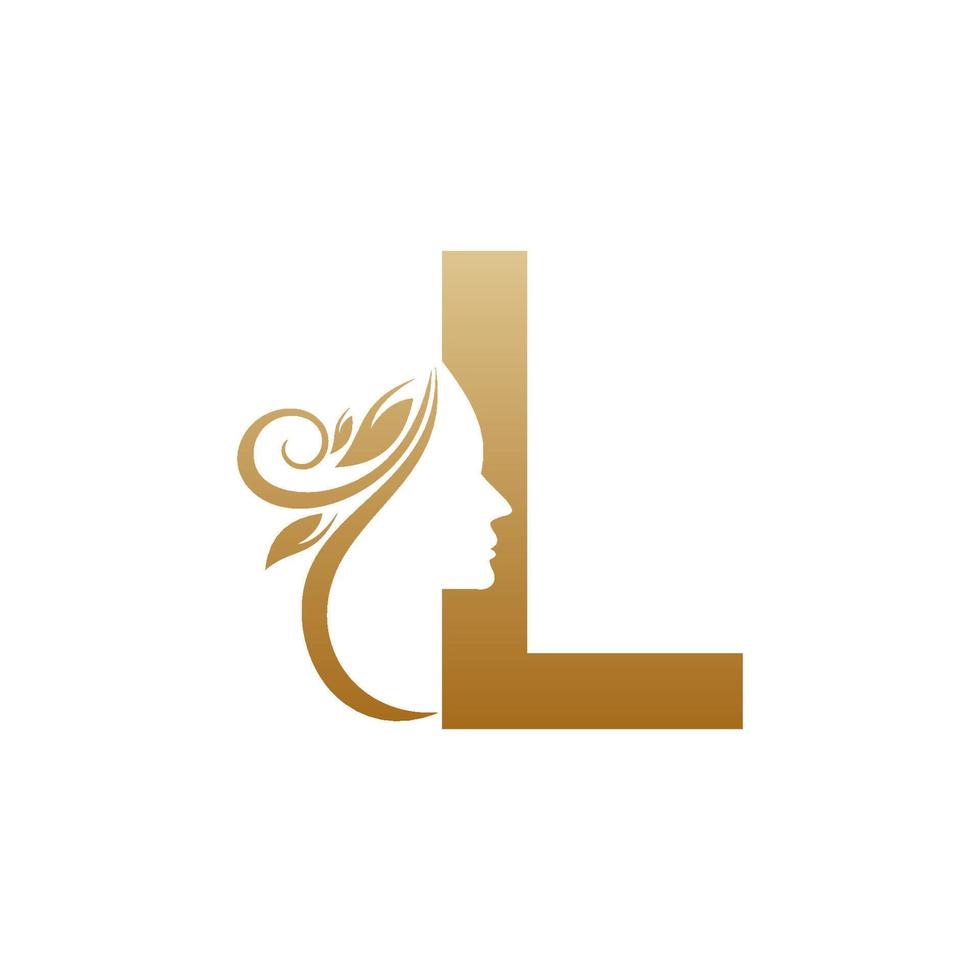 Initial L face beauty logo design templates vector