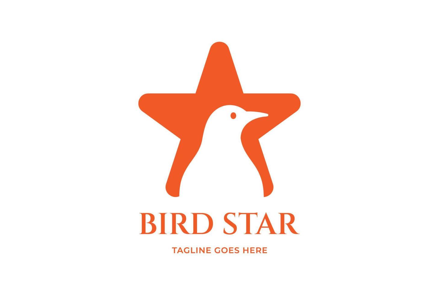 Simple Minimalist Bird Star Logo Design Vector