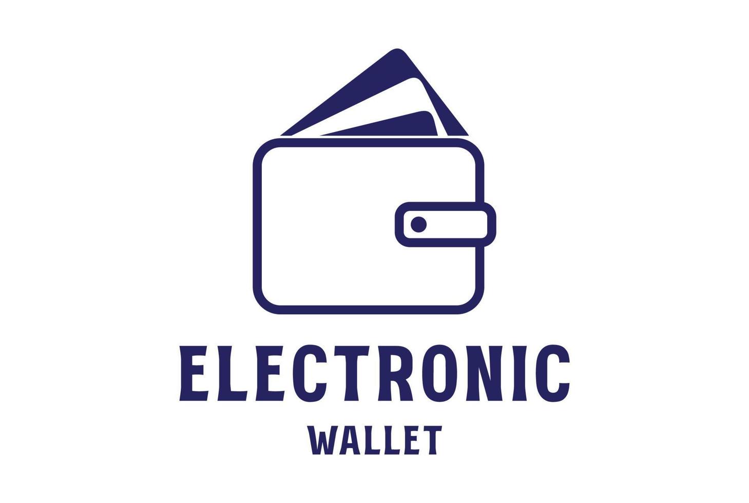 Simple Minimalist Wallet Symbol Icon for Electronic Payment Service Apps Logo Design vector