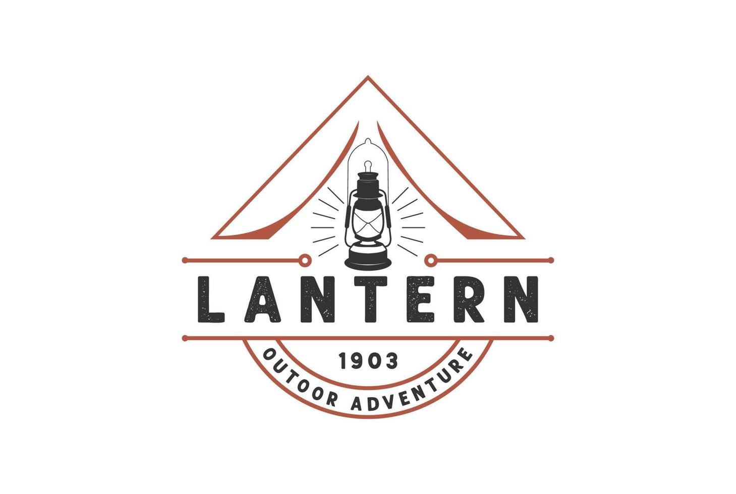 Vintage Retro Tent Lantern Badge Emblem for Camp Logo Design vector
