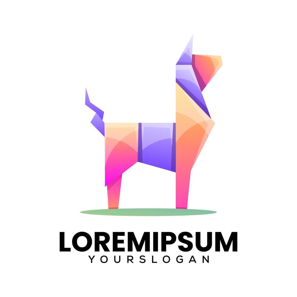 colorful lama gradient logo design vector