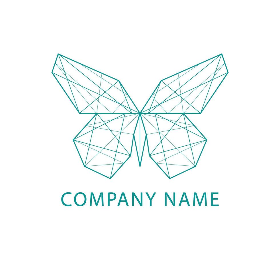 Logo design of geometric butterfly.  Poly art logo design vector