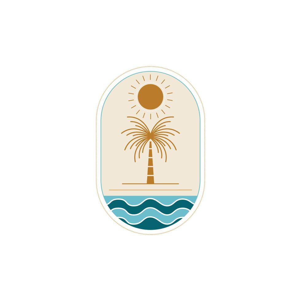 ilustración de vector de árbol de Palma. colorido diseño gráfico de símbolo de playa