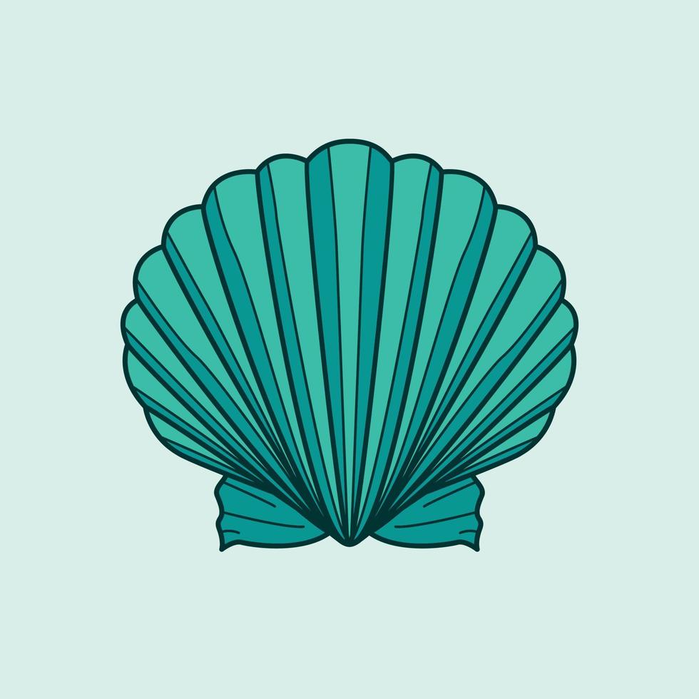 ilustración de conchas marinas. diseño gráfico vectorial de una colorida concha azul vector