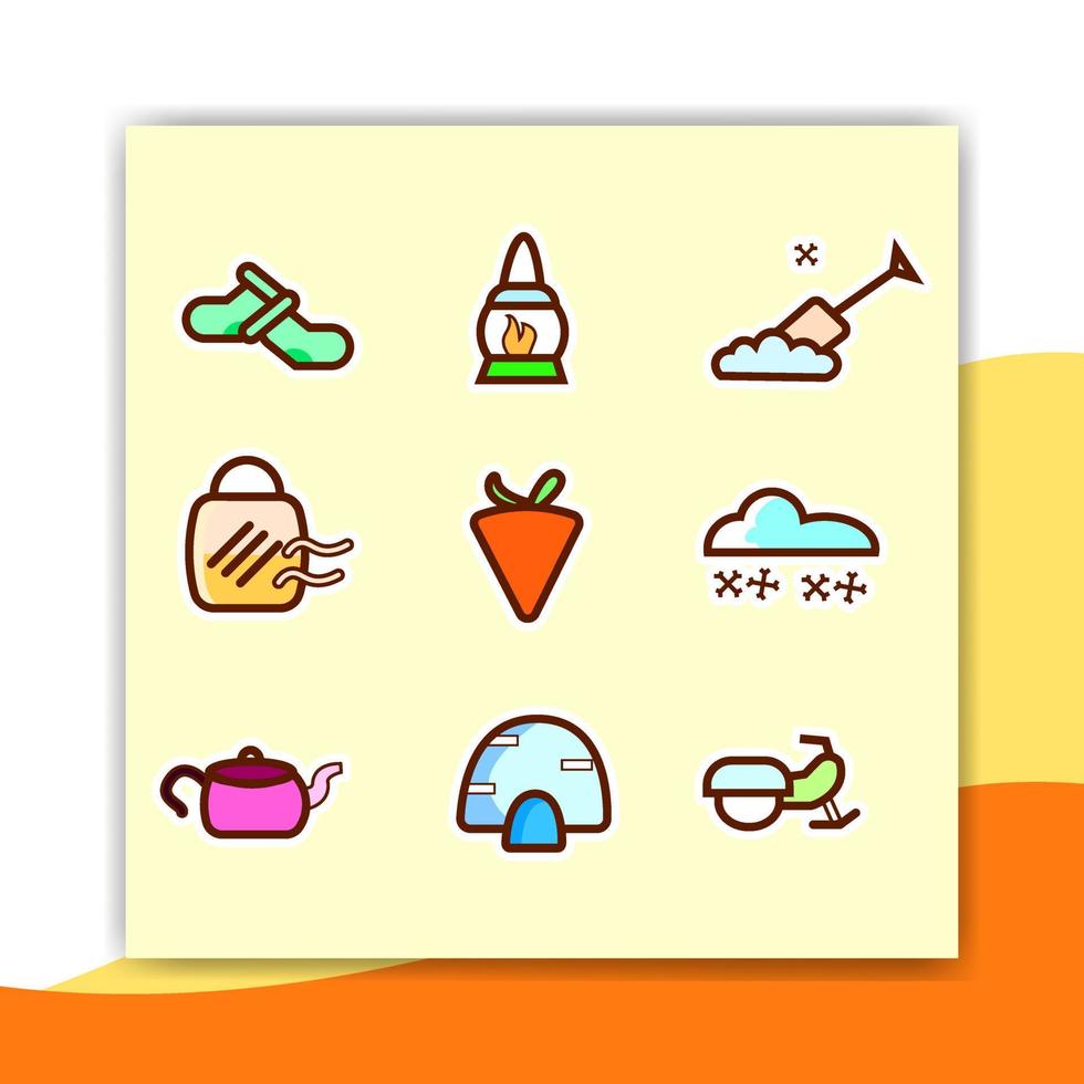 premium vector l cute winter icons in bundle set free royalti