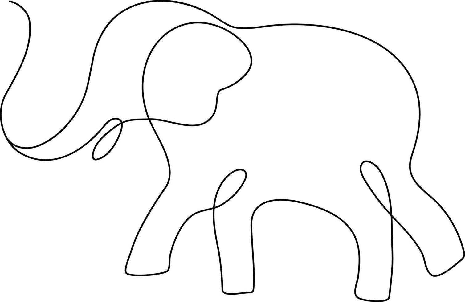 Elephant hand drawn illustration. vector