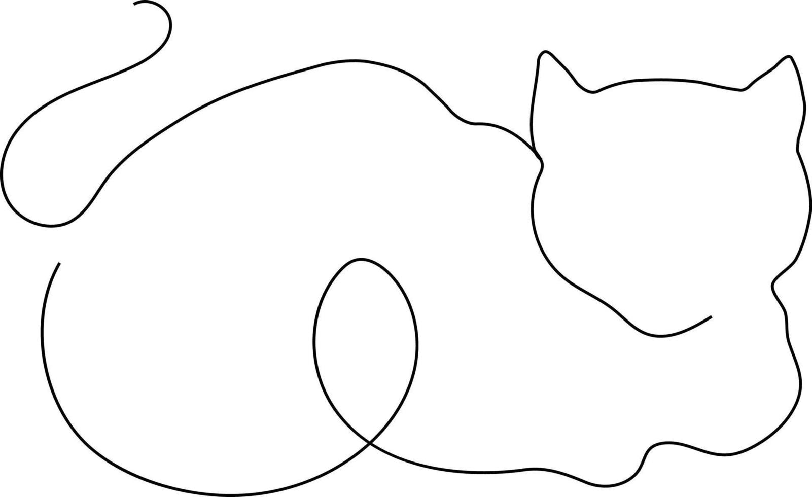 Line drawn cat illustration. vector