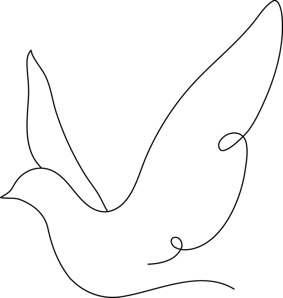 Line drawn bird illustration. vector