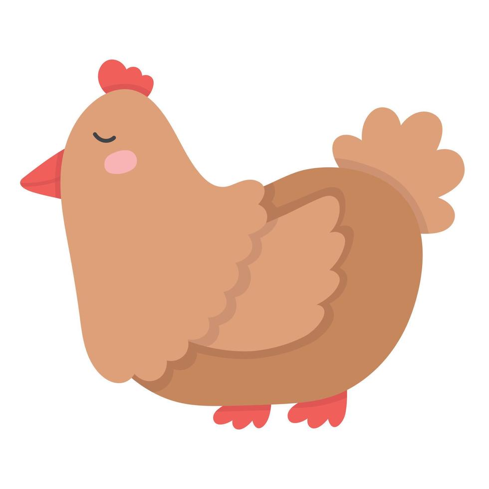 doodle flat clipart cute domestic chicken, cockerel vector