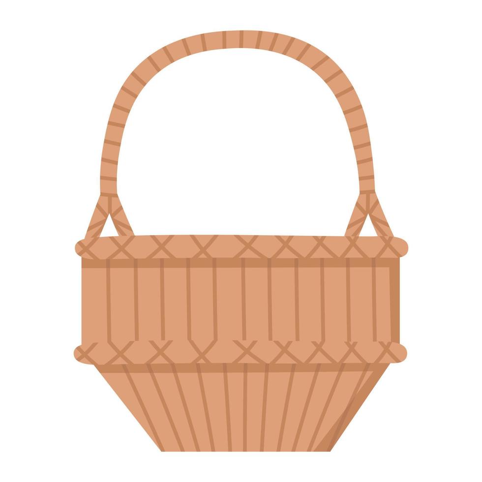 doodle flat clipart wicker basket vector