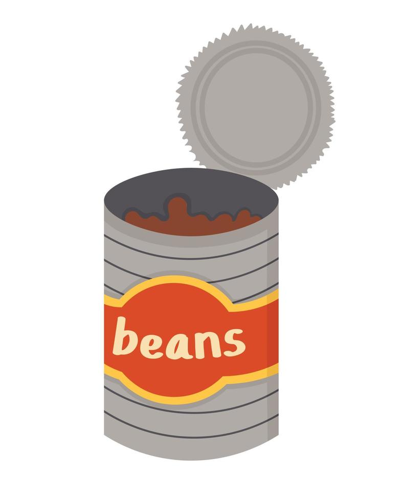 Doodle clipart. Canned beans with a label. All objects are repainted
