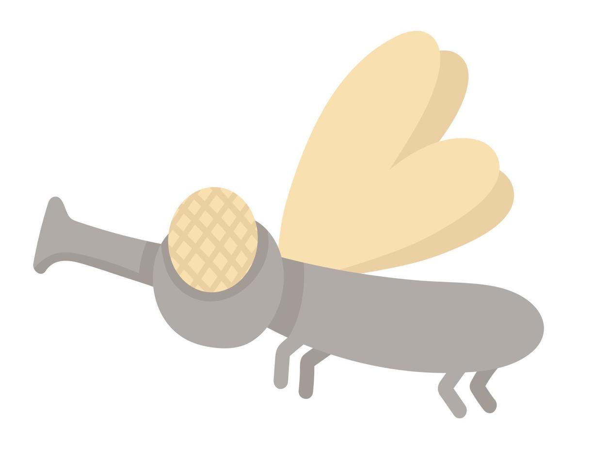 Doodle flat clipart. Little funny mosquito. All objects are repainted. vector