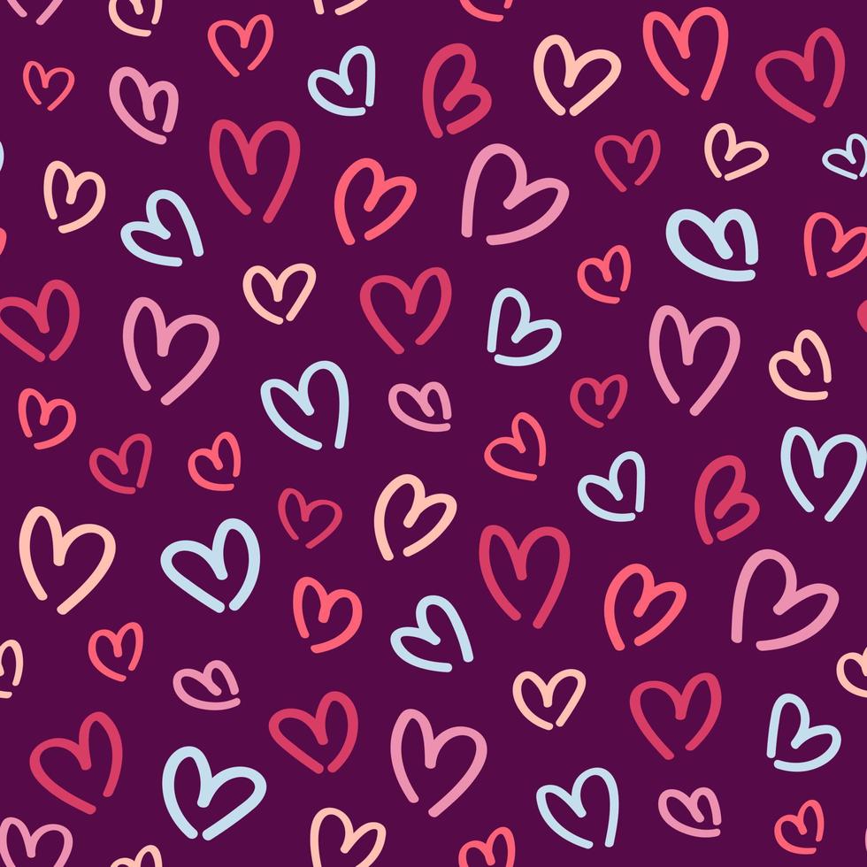 Seamless pattern for valentine's day with cute hearts vector