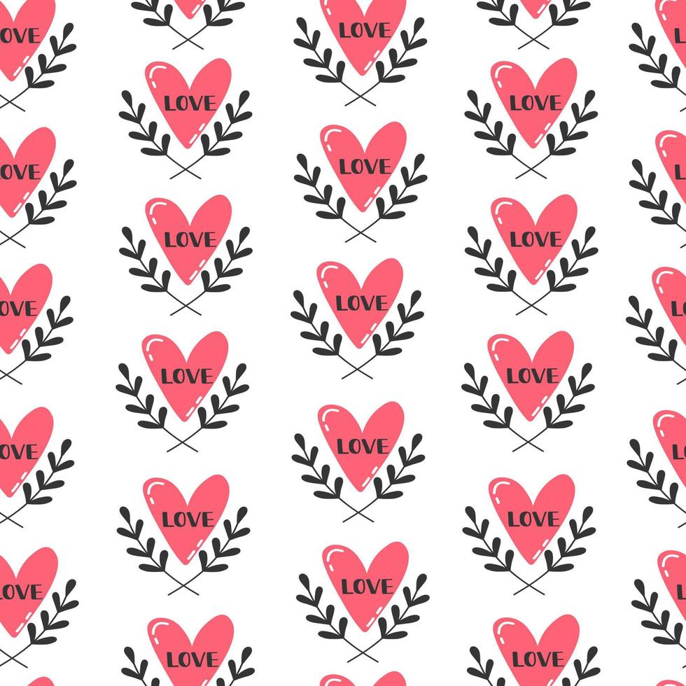 Seamless pattern for valentine's day with cute hearts vector