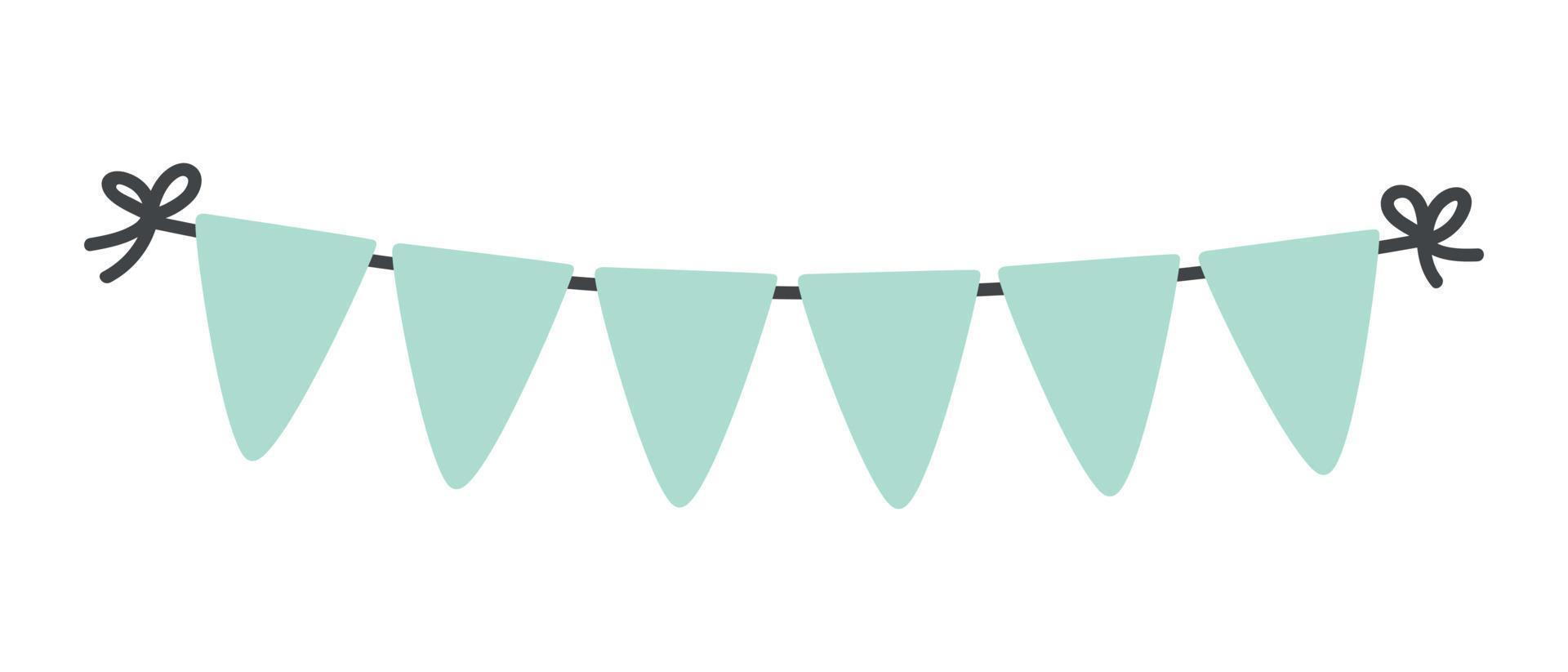 doodle flat clipart garland with flags vector