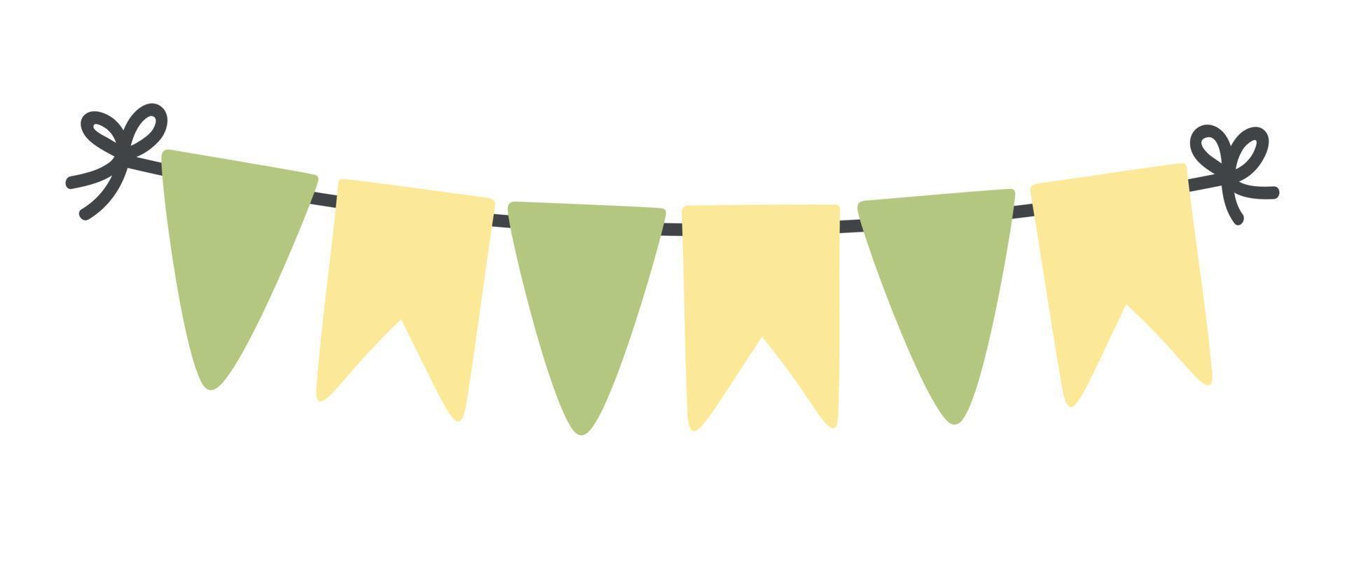 doodle flat clipart garland with flags vector