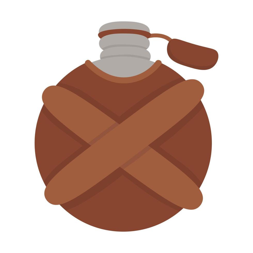 Doodle flat clipart. Traveler's water flask. All objects are repainted. vector