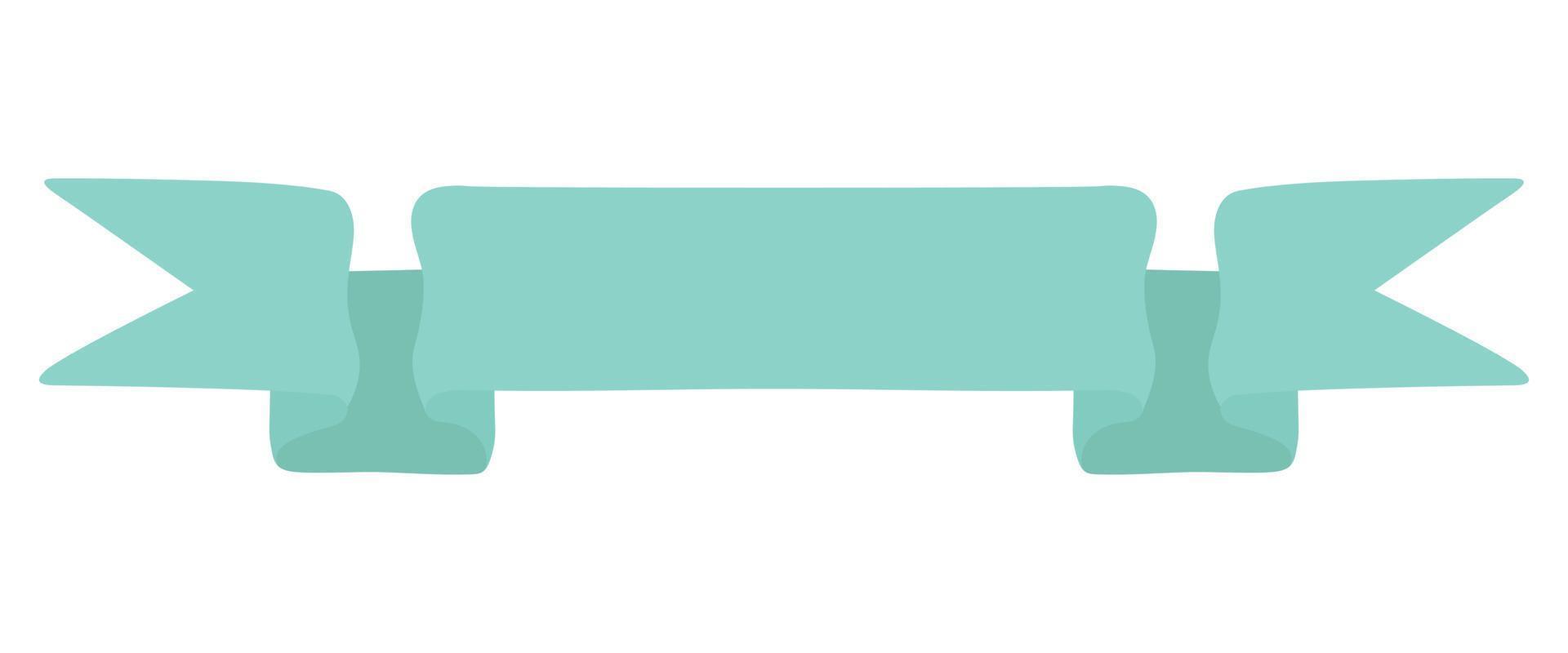 Blue flat vector ribbon banner isolated on white background. Easy to change color.