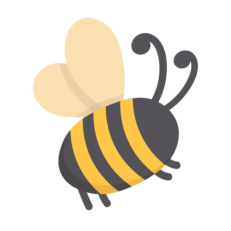 Doodle clipart. Cute cartoon bee. All objects are repainted. vector