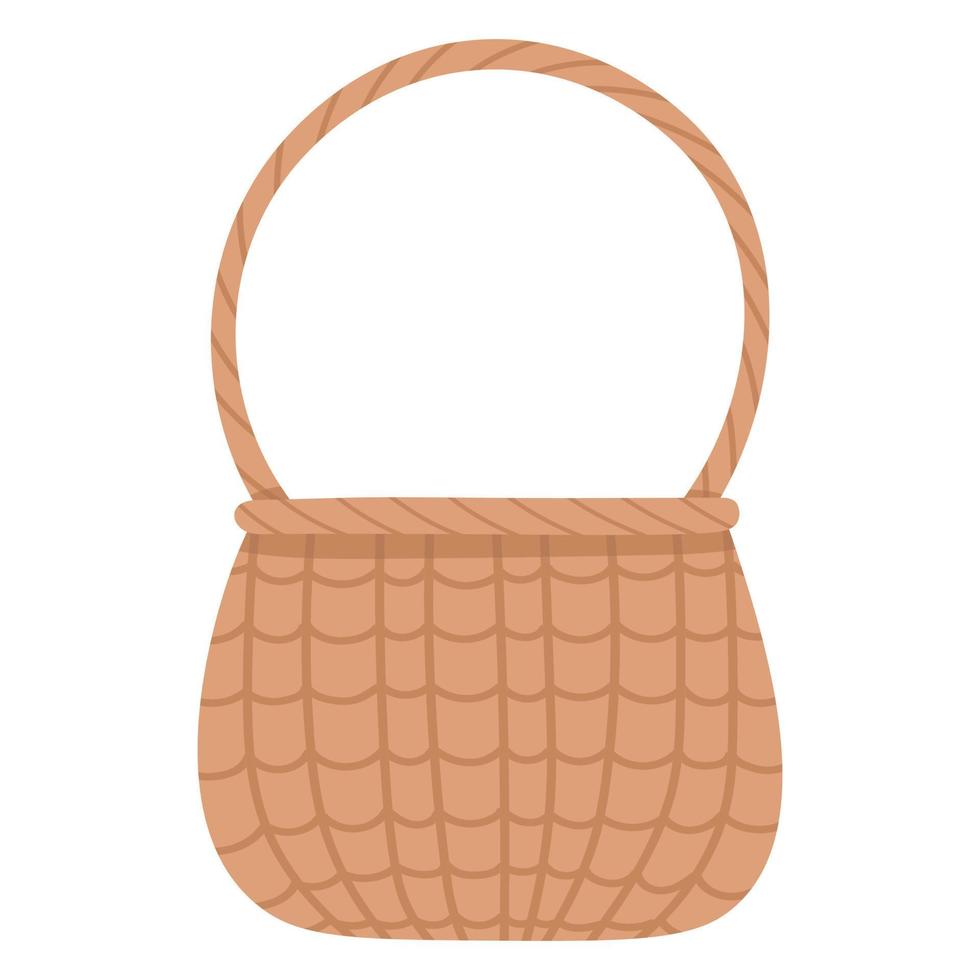 doodle flat clipart wicker basket vector