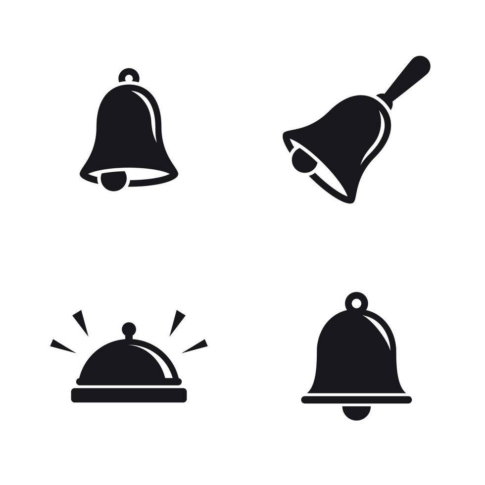 Bell icons set. Black on a white background vector