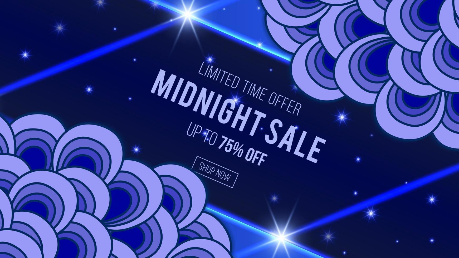 sale banner template background with doodle illustration , midnight