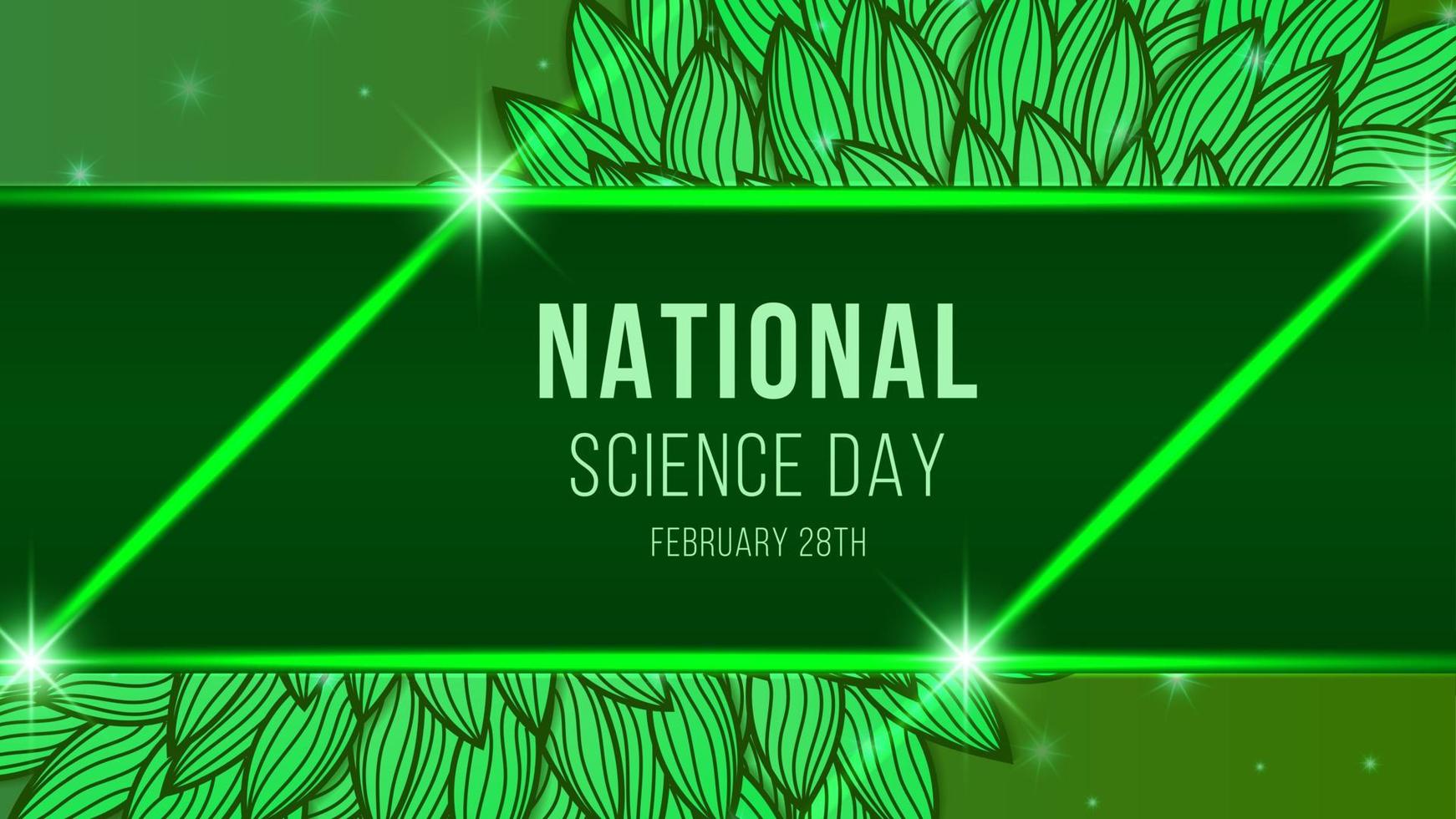Vector illustration on green background for World Science Day. Science Day design with modern, shinny and technology background.