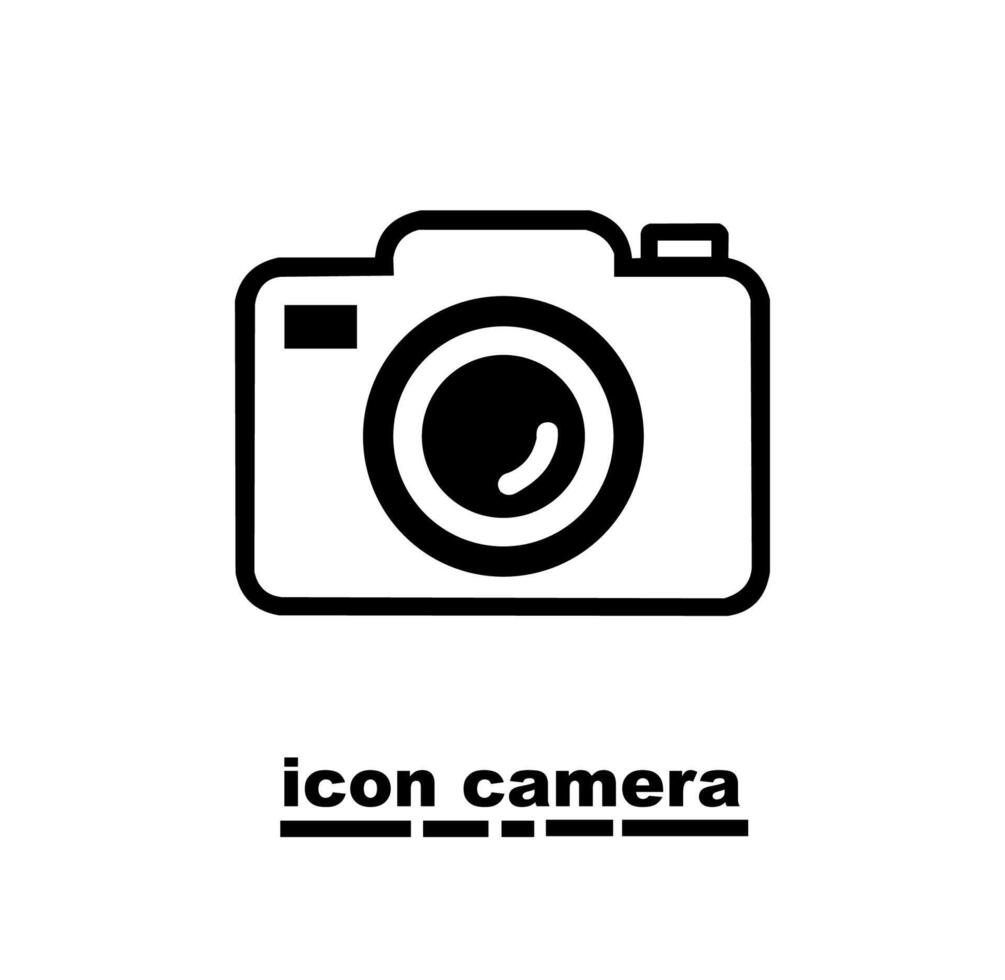 Simple camera icon in black and white 18768227 Vector Art at Vecteezy