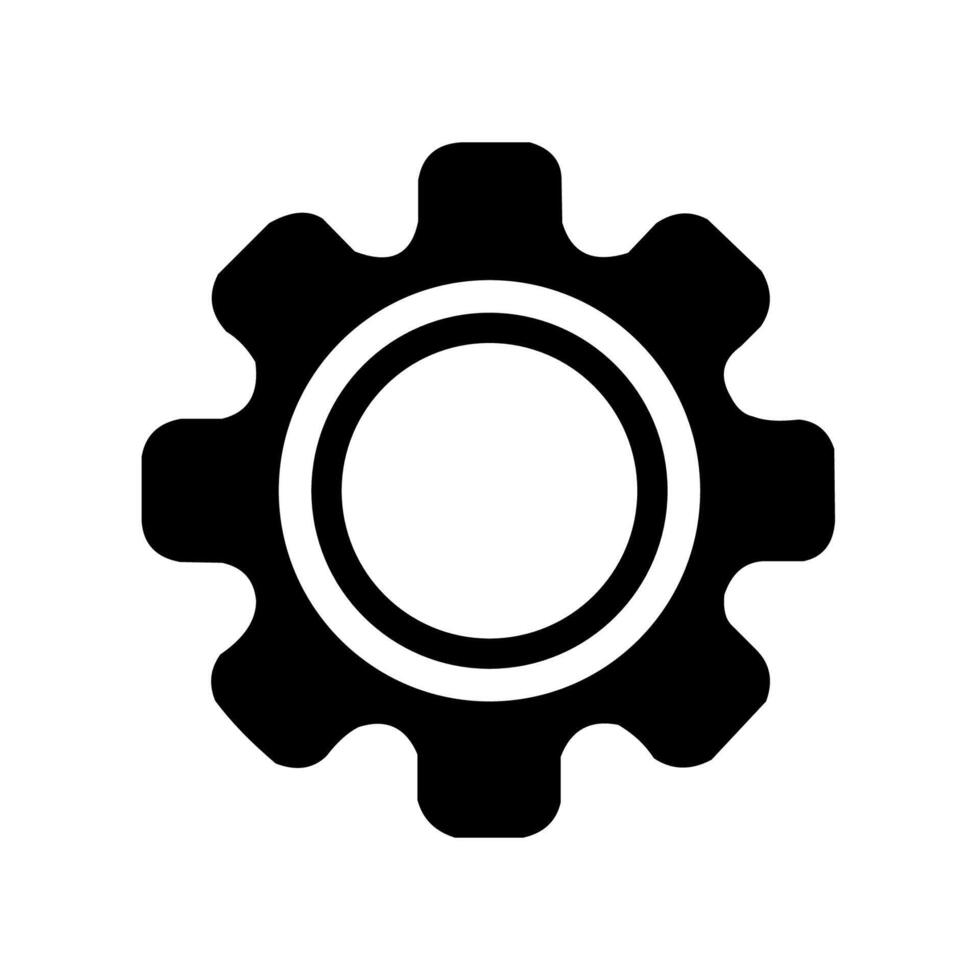 Gear icon in black and white colour 18768248 Vector Art at Vecteezy